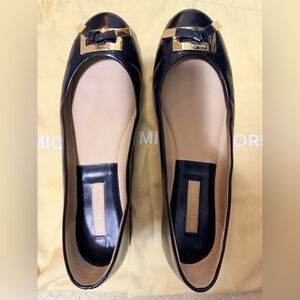Michael Kors Black Flats with Gold Detail